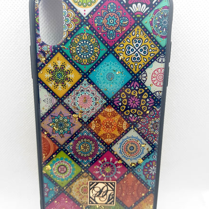 iPhone Xs Max hoesje achterkant fashion bling bling print case backcover