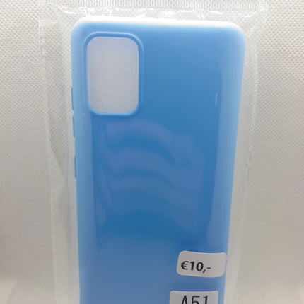 Samsung Galaxy A51 blauw zacht dun achterkant silicone  cover bumper