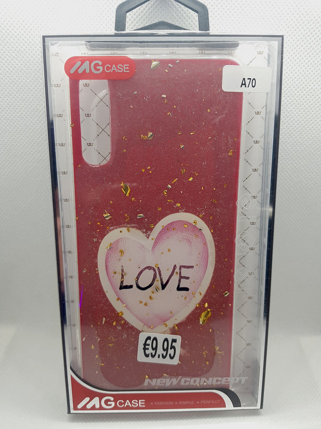 Samsung Galaxy A70 hoesje achterkant hart love print- fashion case backcover