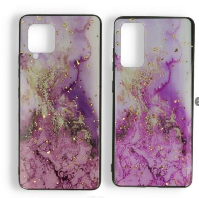 Samsung A32 5G - achterkant hoesje Print Backcover - marmar paars
