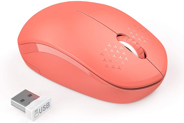 Draadloze muis, 2.4G geruisloze muis met USB-ontvanger - seenda draagbare computermuizen voor pc, tablet, laptop, notebook