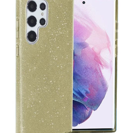 Hoesje 3 in 1 Glitter Backcover - Samsung S23 Plus - Goud