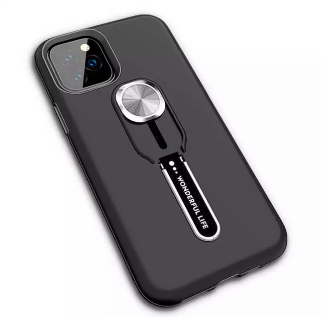 iPhone 11 Pro hoesje achterkant zwart met tafel houder magneet fashion design case