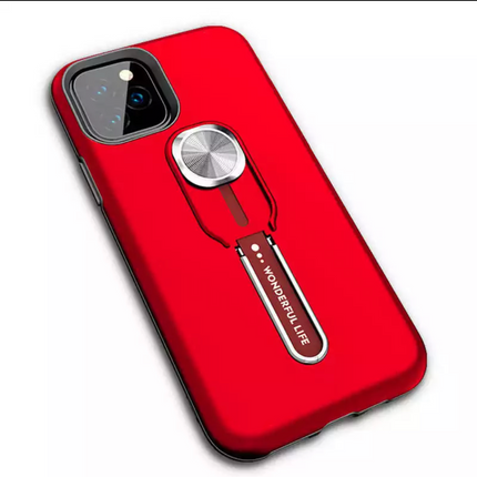 iPhone 11 Pro hoesje achterkant rood met tafel houder magneet fashion design case