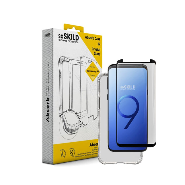 Samsung Galaxy S9 SoSkild Absorb Impact Case Transparant en Tempered Glass 