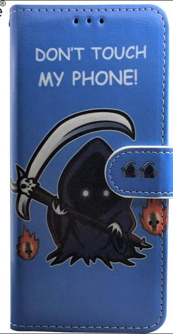 Samsung Galaxy S8 Plus Wallet Case Don't Touch my phone blau