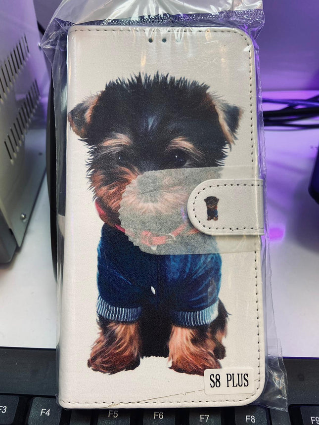 Samsung Galaxy S8 Plus case Cute dog print- Wallet case book type dog printed