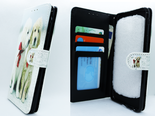 iPhone 7 plus / 8 plus hoesje Schattig honden opdruk- Wallet case booktype hondje printed
