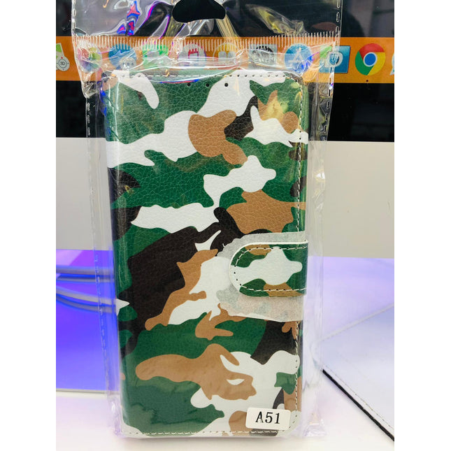Samsung Galaxy A71 hoesje leger print - army militair opdruk- Wallet print case