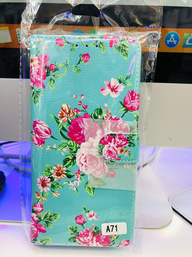 Samsung Galaxy A71 Hülle Blumen Print Ordner - Wallet Case schöne Blume