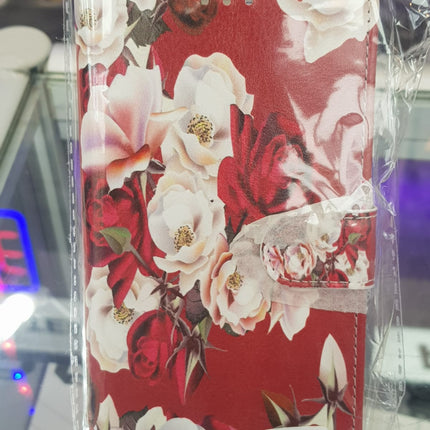 iPhone 7 Plus / 8 Plus Hülle Royal Pink Blumendruck Ordner – Wallet Case – Bücherhülle