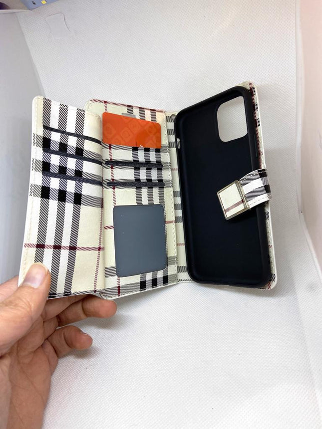 Huawei P30 case Burberry checkered print Wallet case