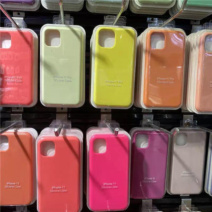 iPhone 11 Silikonhülle Rückseite, stoßfeste Hülle, alle Farben (Mischfarbe) 