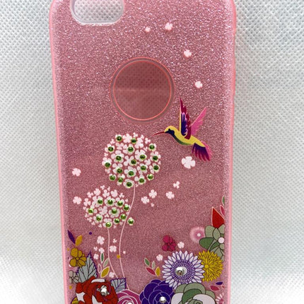 iPhone 6 / 6S hoesje roze glitters achterkant fashion design