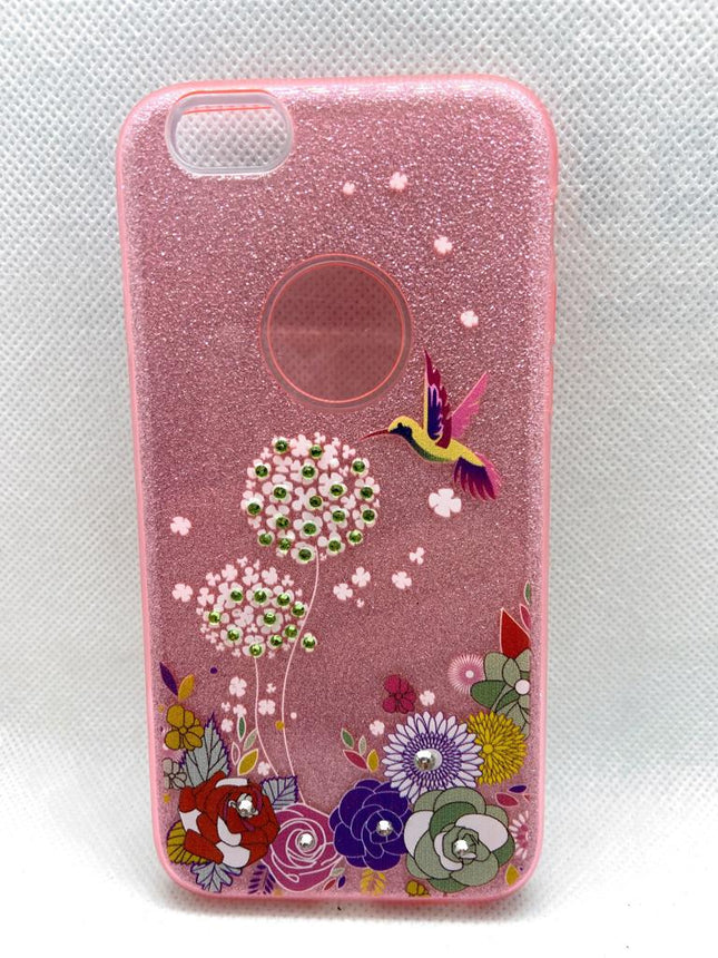 iPhone 6 / 6S hoesje roze glitters achterkant fashion design