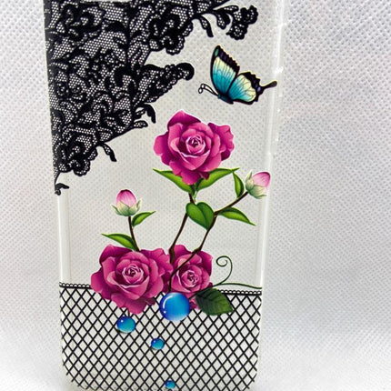 iPhone 6 / 6S Hülle Blumen und transparentes Design auf der Rückseite 