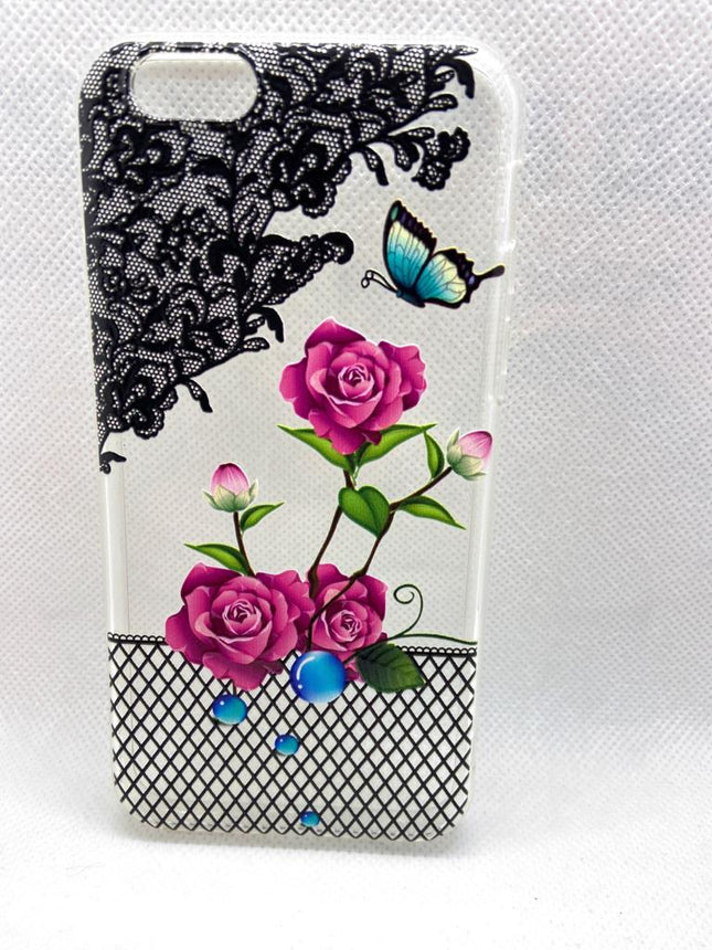 iPhone 6 / 6S Hülle Blumen und transparentes Design auf der Rückseite 