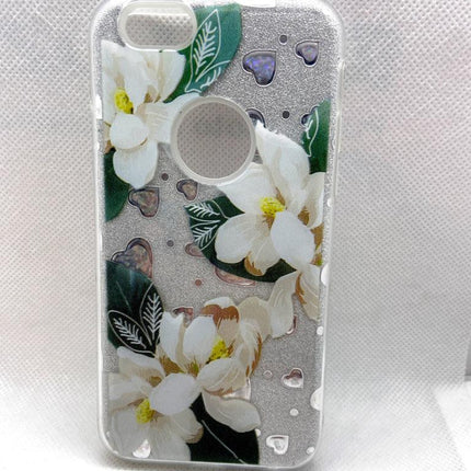 iPhone 6 / 6S hoesje witte bloemen hardcase achterkant case backcover
