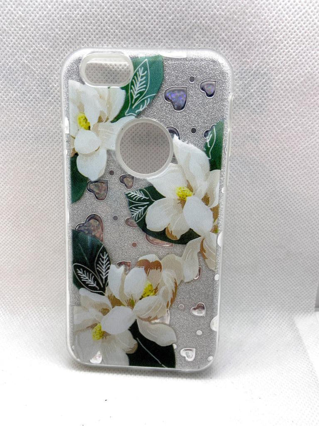iPhone 6 / 6S hoesje witte bloemen hardcase achterkant case backcover