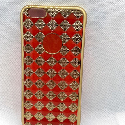 iPhone 6 / 6S hoesje mooie rood en goud design achterkant case backcover
