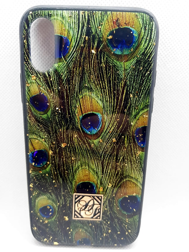 iPhone X / iPhone Xs case peacock feather print protection cover Shockproof Case 