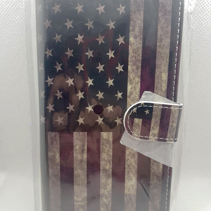 Motorola Moto E4 Plus hoesje USA flag print mapje- Wallet case America flag