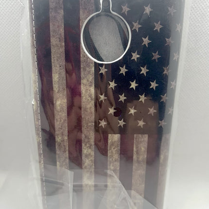 Motorola Moto E4 Plus Hülle Ordner mit USA-Flagge-Aufdruck – Brieftaschen-Hülle mit Amerika-Flagge