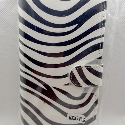Nokia 7 plus Hoesje zebra print mapje- Wallet Case zebra mooie print