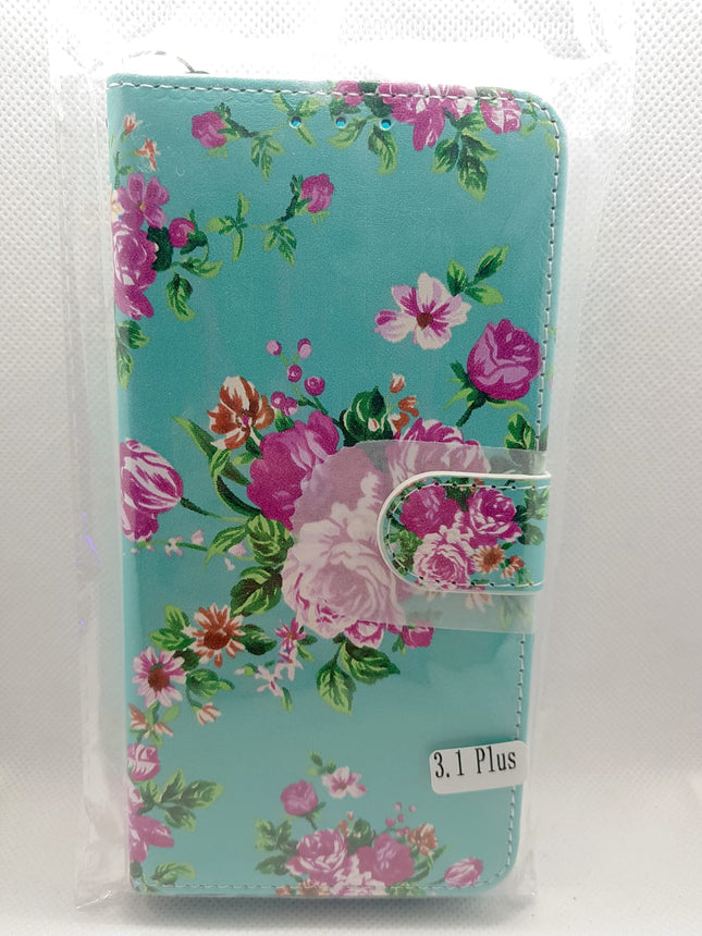 Nokia 3.1 plus case Flower print case folder - Wallet Case