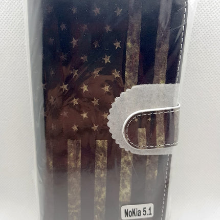 Nokia 5.1 case USA flag print folder - Wallet case America flag
