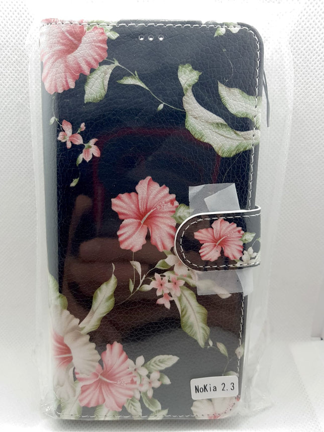 Nokia 2.3-Hülle mit japanischem Blumenmuster – Brieftaschen-Hülle