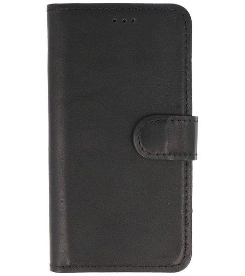 iPhone 12 Pro Max Hoesje Echt Leren Book Case leather cover zwart