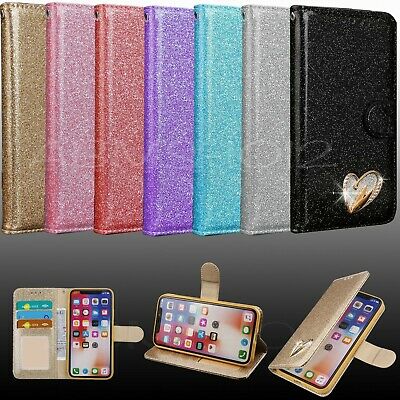 iPhone XS Max hoesje glitters fashion met hartje mooie wallet case