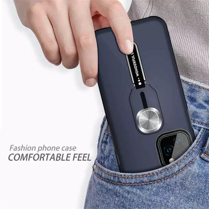 iPhone 11 Pro hoesje achterkant zwart met tafel houder magneet fashion design case