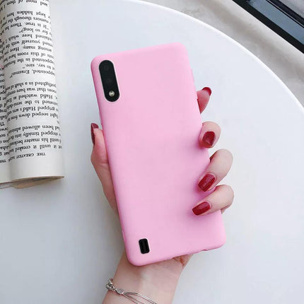 Samsung Galaxy A10 hoesje achterkant roze fashion sillicone case