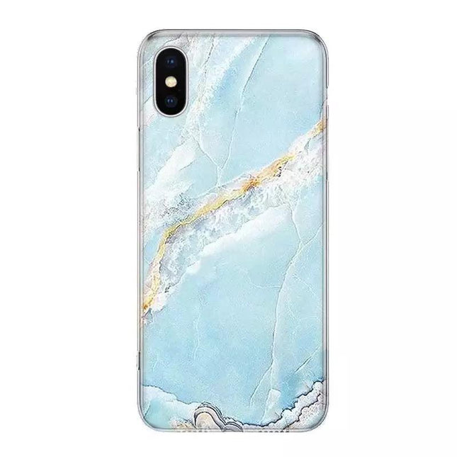 Samsung Galaxy A70 hoesje achterkant blauw marmar steen strand fashion ocean case