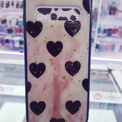 Samsung Galaxy S10e achterkant hoesje hart liefde glitters Backcover case