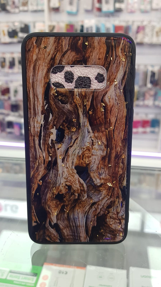Samsung Galaxy S10e Backcover Mode Holz Glitzer Backcover Hülle