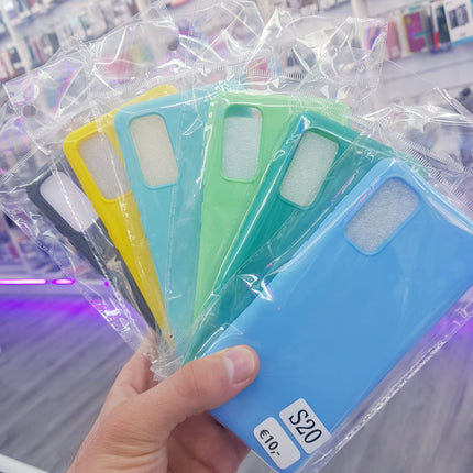 Samsung Galaxy S20 hoesje Silicone case achterkant hoesje Shockproof Case effen kleuren mix color