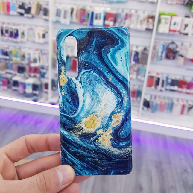 Huawei P30 hoesje achterkant blauw mamar sillicone case backcover 
