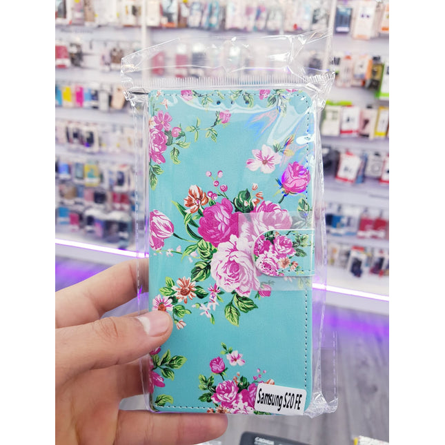 Samsung Galaxy S20 FE Hülle Blumendruck Ordner Brieftasche Hülle Bücherregal 