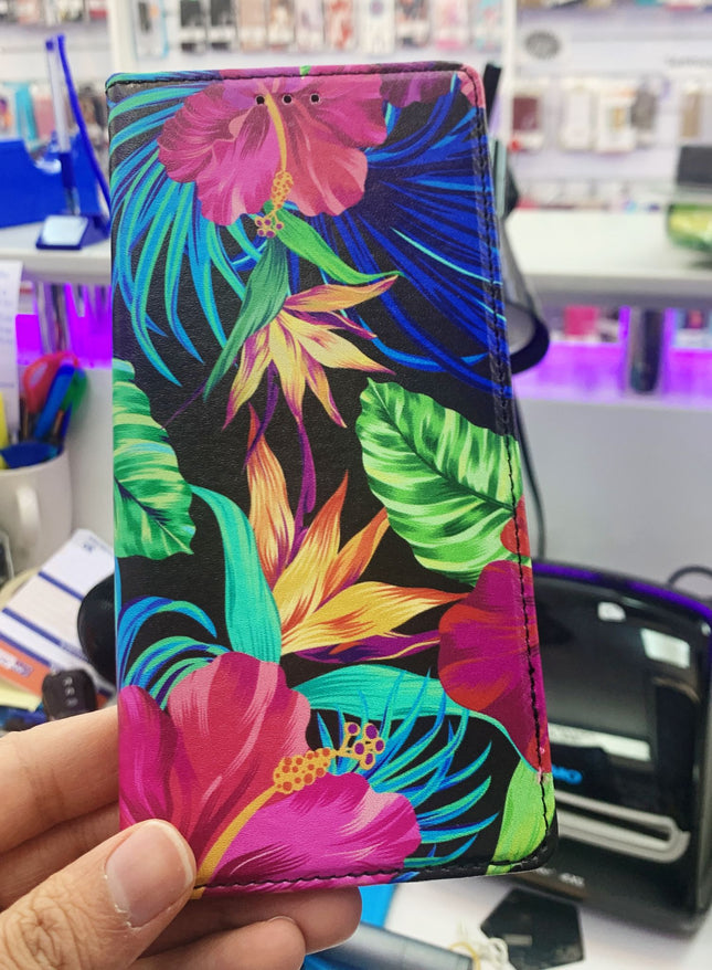 Samsung Galaxy S22 Ultra hoesje bloemen print Bookcase Mapje - Wallet Case