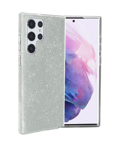 3-in-1-Hülle mit glitzernder Rückseite – Samsung S23 Ultra – Silber