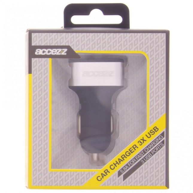 ACCEZZ CAR CHARGER 5.8A 3 USB Car Charger