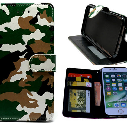 Motorola Moto G8 Plus hoesje leger print - army militair - Wallet print case