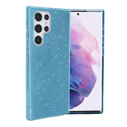 Hoesje 3 in 1 Glitter Backcover - Samsung S23 Ultra - Blauw