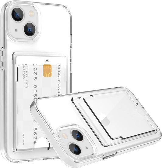 iPhone 14 Pro Max case Anti Shock Transparent with space for cards