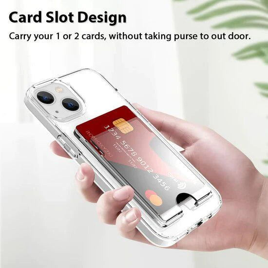iPhone 14 Pro Hülle Anti Shock Transparent mit Platz für Karten