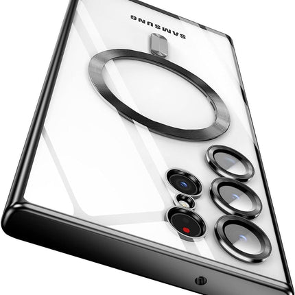 Samsung Galaxy S24  hoesje zwart Clear Magnetic Magsafe Lens Protection Case