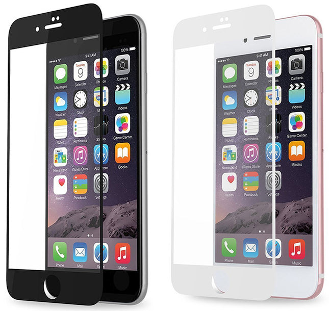 Apple iPhone Displayschutzfolie mit schwarz-weißem Rand | Gehärtetes Glas | Glasfolie schützen | Gehärtetes Glas | Kante an Kante